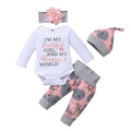 0-18 Months Newborn Baby Girl Clothing Long Sleeve Romper Rose Pant - Astra Wear astrawear.ca
