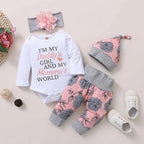 0-18 Months Newborn Baby Girl Clothing Long Sleeve Romper Rose Pant - Astra Wear astrawear.ca