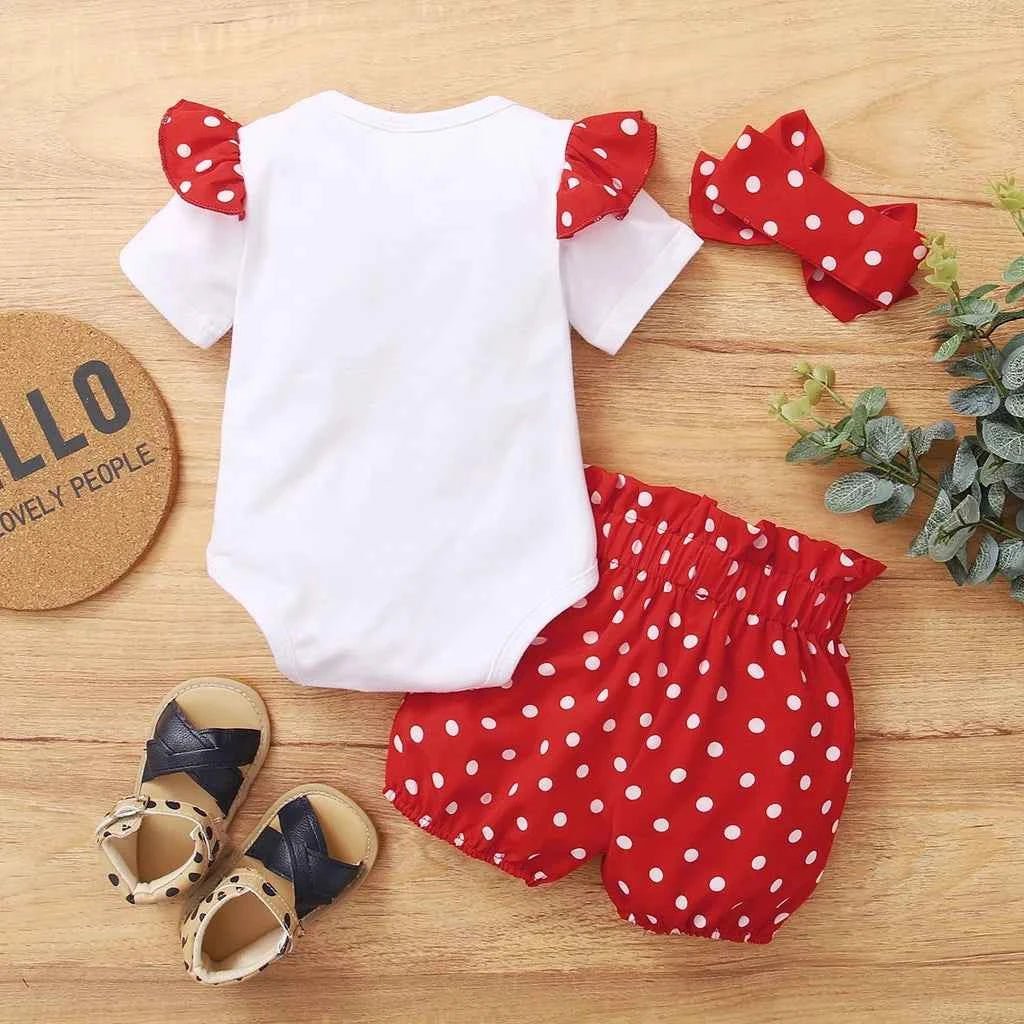 0-18 Months Newborn Baby Girl Cute Polka Dot Summer Outfit Set Short - Astra Wear astrawear.ca