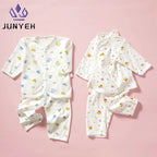 0-3 Month Baby Clothes Newborn Cartoon Home Underwear Cotton Button Baby Clothes Girls Boys Long Sleeve Top + Long Pants - Astra Wear astrawear.ca