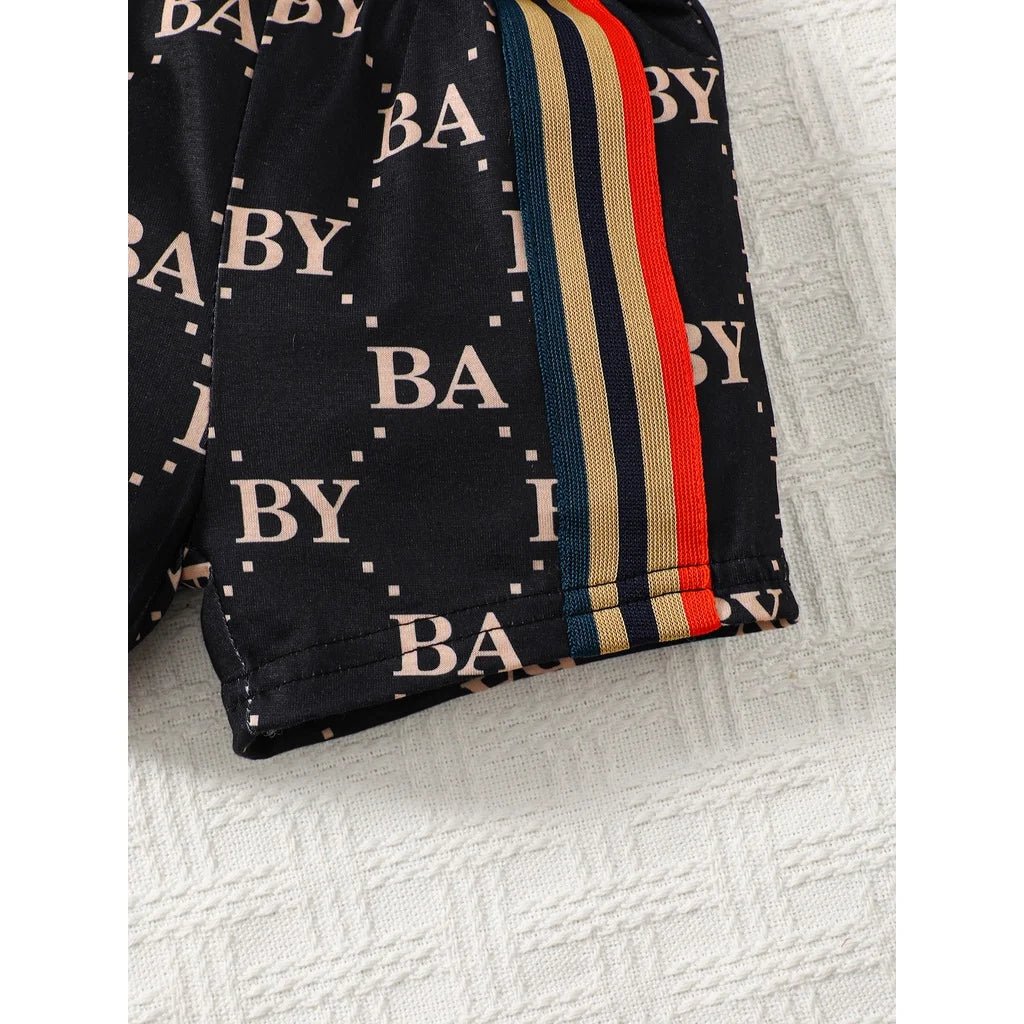 0-3 Years Toddler Baby Boy 2pcs Clothing Set T-shirt Letter Short Sleeve Top with Shorts Light Luxury Style Photograph Outfit - Astra Wear astrawear.ca