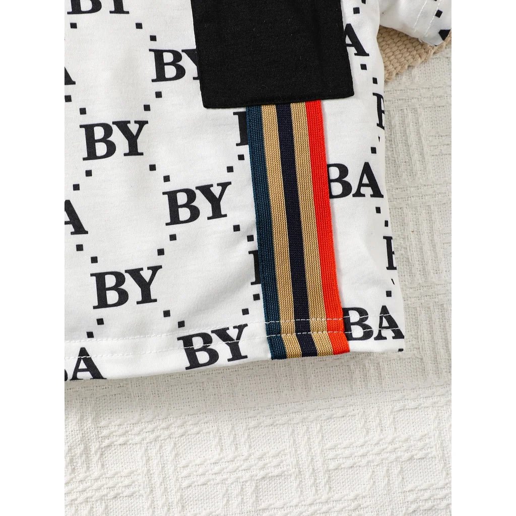 0-3 Years Toddler Baby Boy 2pcs Clothing Set T-shirt Letter Short Sleeve Top with Shorts Light Luxury Style Photograph Outfit - Astra Wear astrawear.ca