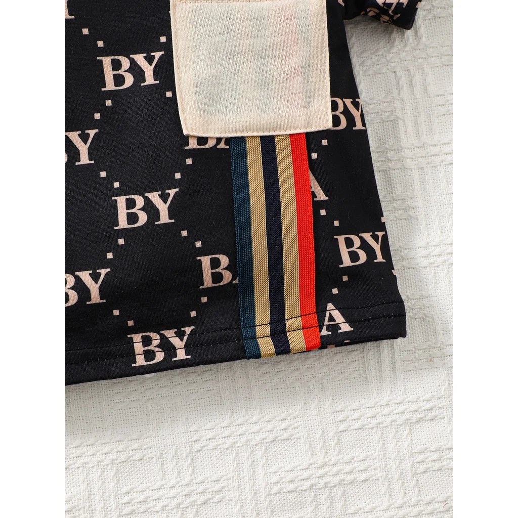 0-3 Years Toddler Baby Boy 2pcs Clothing Set T-shirt Letter Short Sleeve Top with Shorts Light Luxury Style Photograph Outfit - Astra Wear astrawear.ca