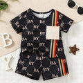 0-3 Years Toddler Baby Boy 2pcs Clothing Set T-shirt Letter Short Sleeve Top with Shorts Light Luxury Style Photograph Outfit - Astra Wear astrawear.ca