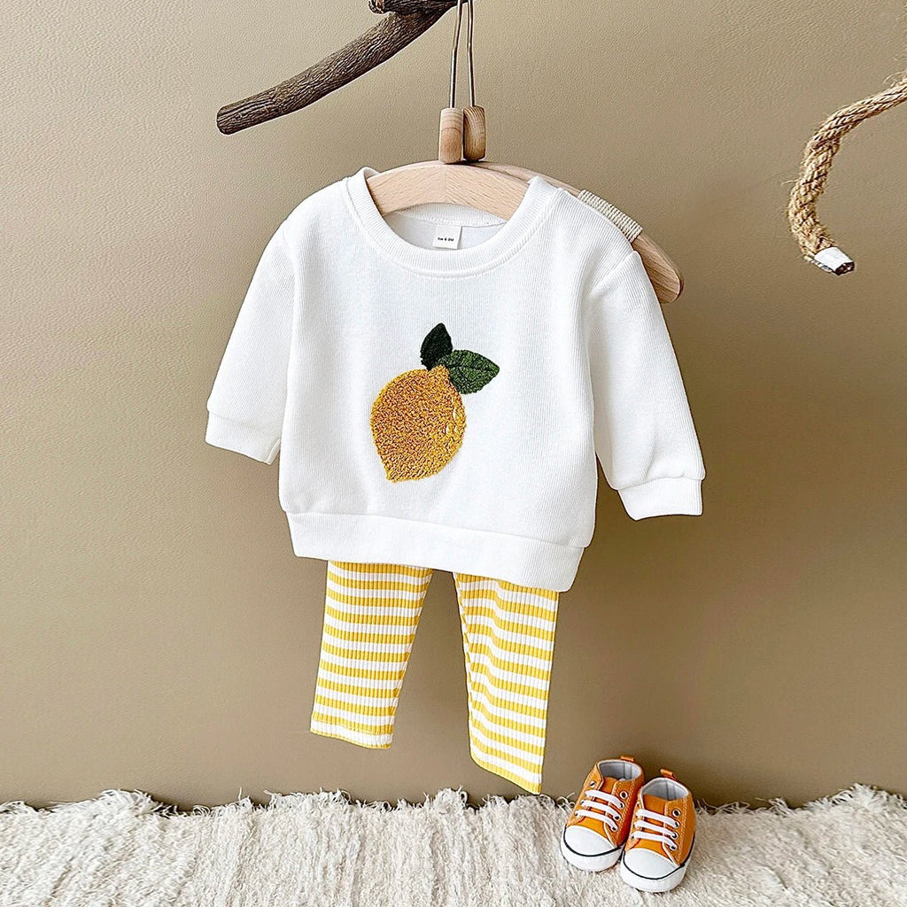 0-3Y Baby Girl Clothing Toddler Boys Sets Infant Suit Long Sleeved Pullover Shirt Cotton Newborn Baby Clothes Fruit Embroidery - Astra Wear astrawear.ca