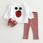 0-3Y Baby Girl Clothing Toddler Boys Sets Infant Suit Long Sleeved Pullover Shirt Cotton Newborn Baby Clothes Fruit Embroidery - Astra Wear astrawear.ca