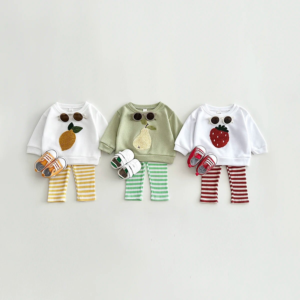 0-3Y Baby Girl Clothing Toddler Boys Sets Infant Suit Long Sleeved Pullover Shirt Cotton Newborn Baby Clothes Fruit Embroidery - Astra Wear astrawear.ca