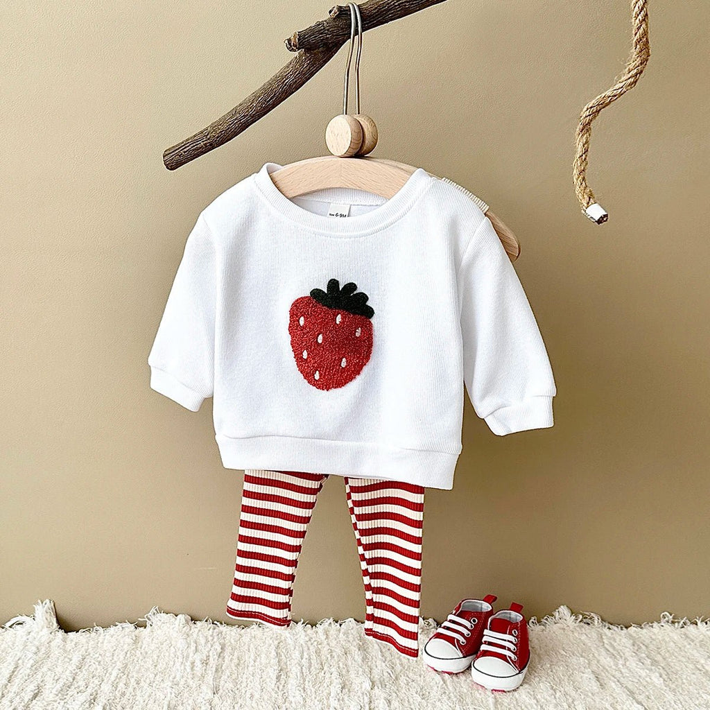 0-3Y Baby Girl Clothing Toddler Boys Sets Infant Suit Long Sleeved Pullover Shirt Cotton Newborn Baby Clothes Fruit Embroidery - Astra Wear astrawear.ca