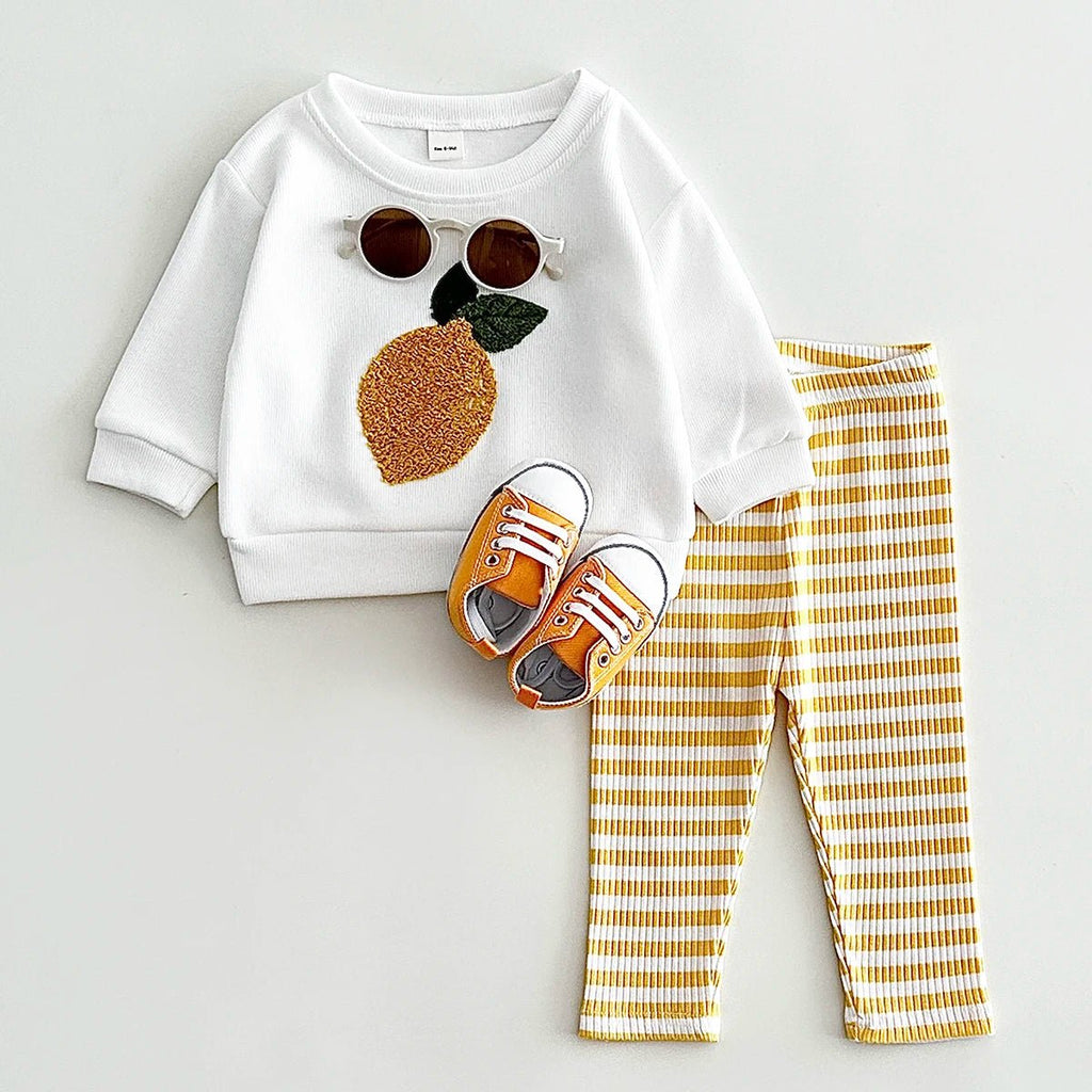0-3Y Baby Girl Clothing Toddler Boys Sets Infant Suit Long Sleeved Pullover Shirt Cotton Newborn Baby Clothes Fruit Embroidery - Astra Wear astrawear.ca