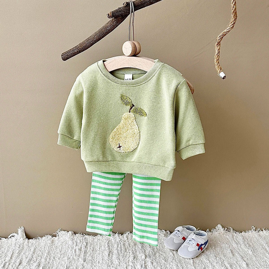 0-3Y Baby Girl Clothing Toddler Boys Sets Infant Suit Long Sleeved Pullover Shirt Cotton Newborn Baby Clothes Fruit Embroidery - Astra Wear astrawear.ca