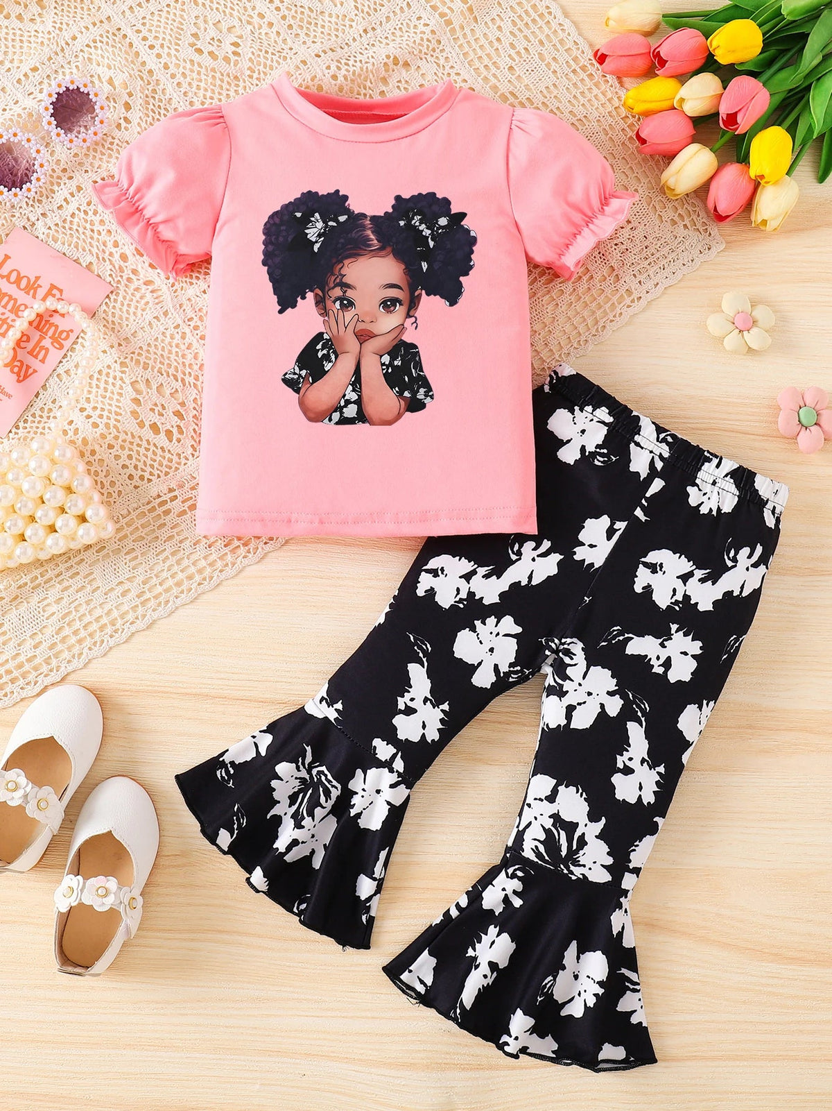 0-3yrs old Infant Baby Girl Braided Girl T-shirt+Bell-bottom pants Clothing Sets fashion - Astra Wear astrawear.ca