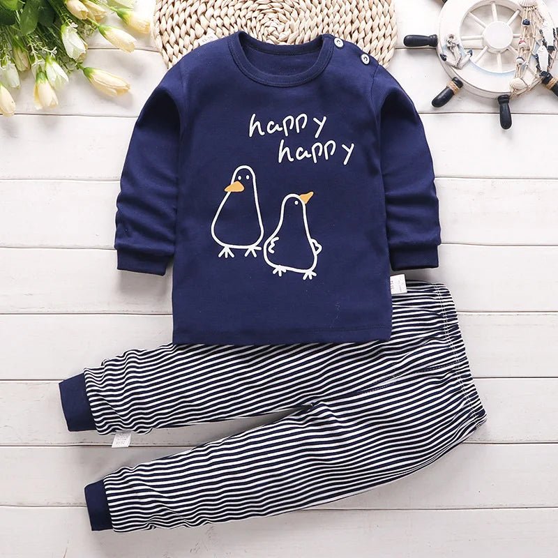 0-5-Year-Old Baby Clothing Pure Cotton Long Sleeved Boys' Home Clothing Pure Cotton Girl Baby T-Shirt Long Pants Pajama Set - Astra Wear astrawear.ca
