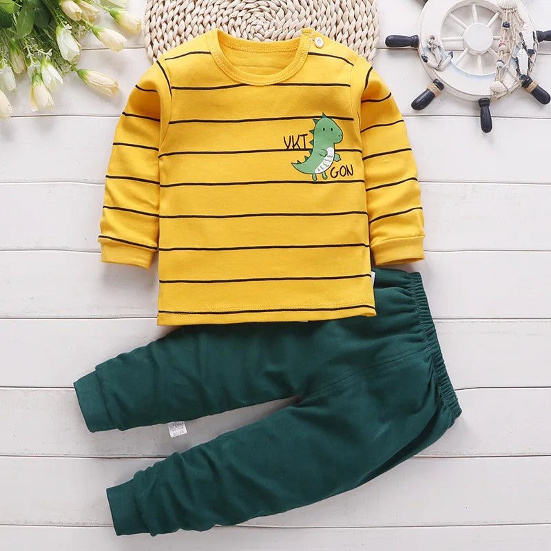 0-5-Year-Old Baby Clothing Pure Cotton Long Sleeved Boys' Home Clothing Pure Cotton Girl Baby T-Shirt Long Pants Pajama Set - Astra Wear astrawear.ca