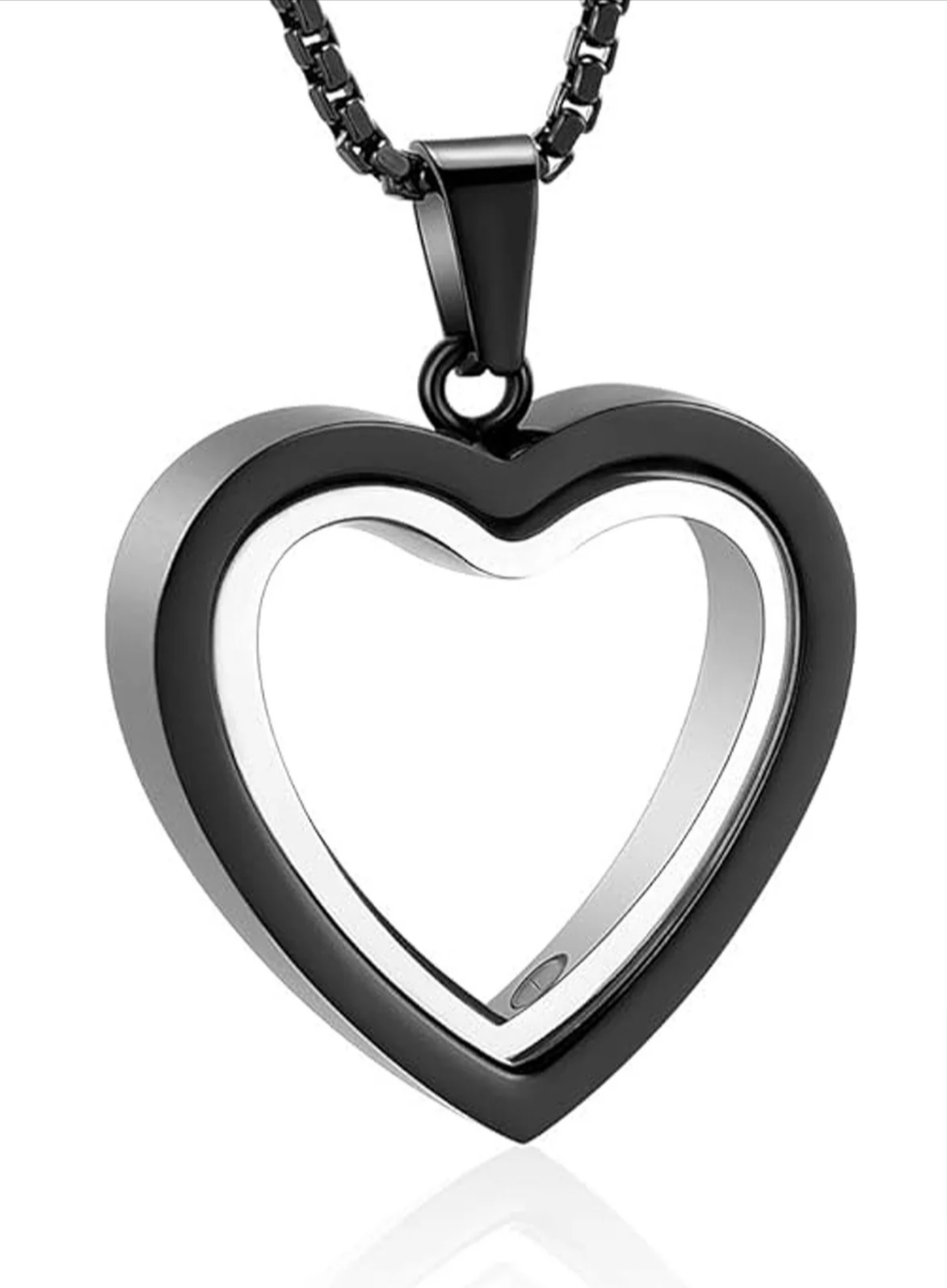 Pendentif Funéraire Acier Inoxydable – Urne Coeur Souvenir 4 Couleurs