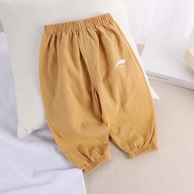 1 2 3 4 5 Years New Children's Anti-mosquito Pants Summer Baby Air Conditioning Bloomers Boys and Girls Cotton and Linen Pants - Astra Wear astrawear.ca