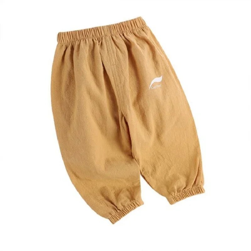 1 2 3 4 5 Years New Children's Anti-mosquito Pants Summer Baby Air Conditioning Bloomers Boys and Girls Cotton and Linen Pants - Astra Wear astrawear.ca