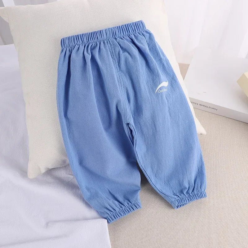 1 2 3 4 5 Years New Children's Anti-mosquito Pants Summer Baby Air Conditioning Bloomers Boys and Girls Cotton and Linen Pants - Astra Wear astrawear.ca