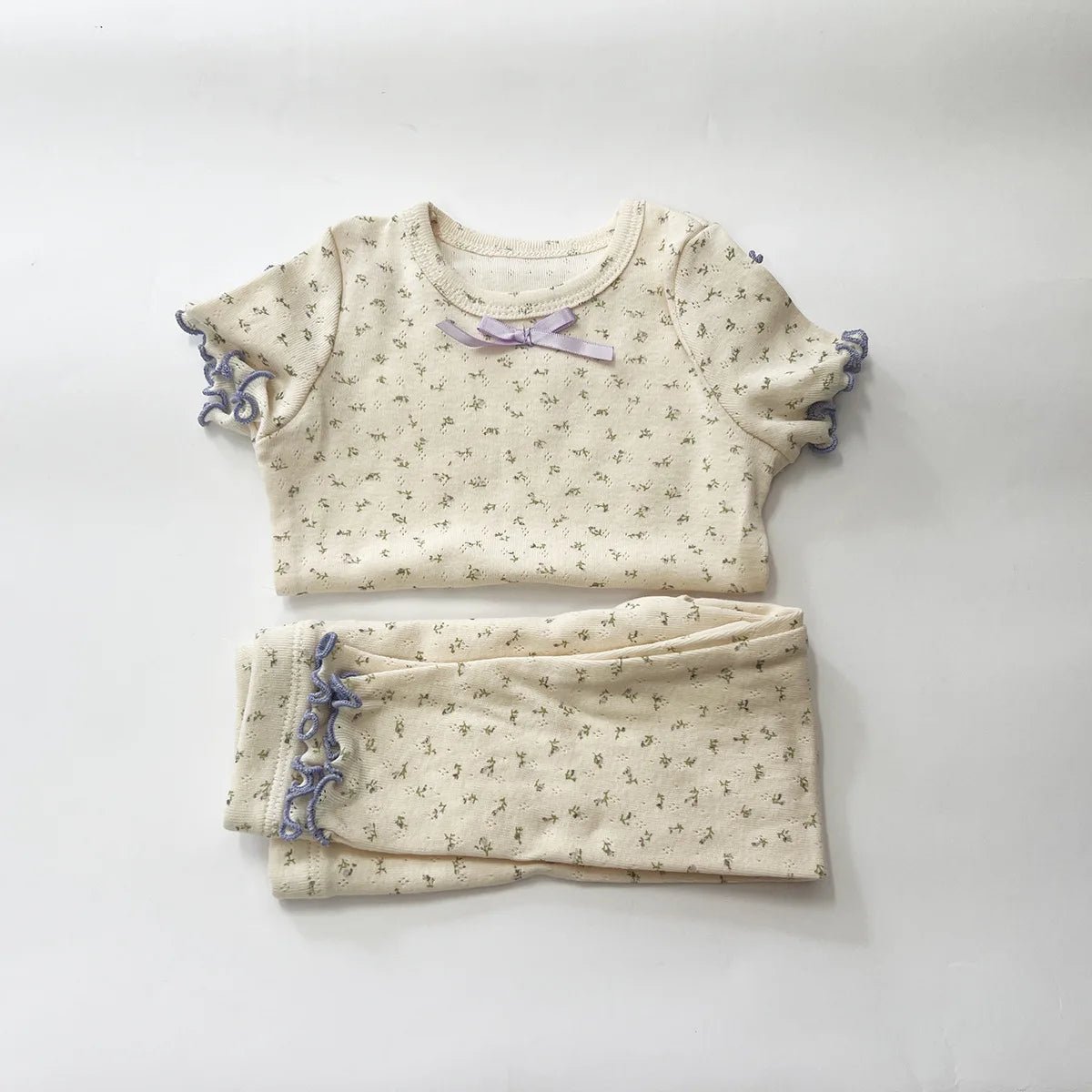 1-6T Toddler Kid Baby Girl Clothes Set Summer 100% Cotton Long Sleeve T Shirt Top Pant Suit Homewear Stretch 2pcs Pajamas Set - Astra Wear astrawear.ca