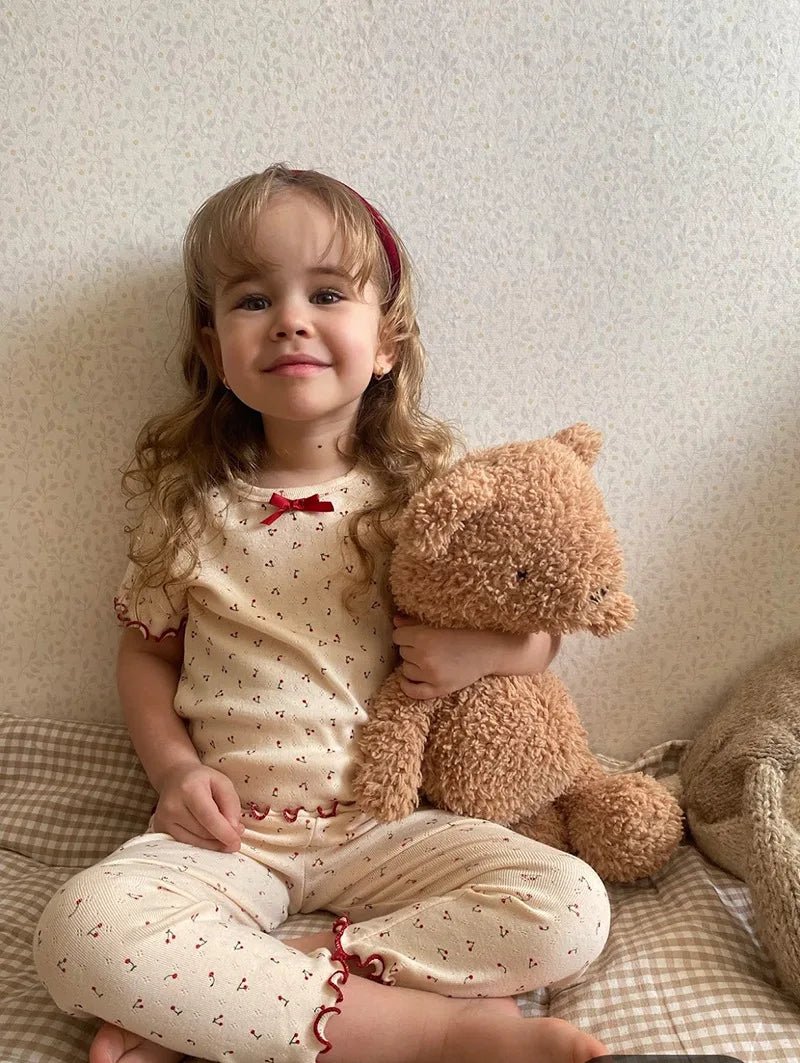 1-6T Toddler Kid Baby Girl Clothes Set Summer 100% Cotton Long Sleeve T Shirt Top Pant Suit Homewear Stretch 2pcs Pajamas Set - Astra Wear astrawear.ca