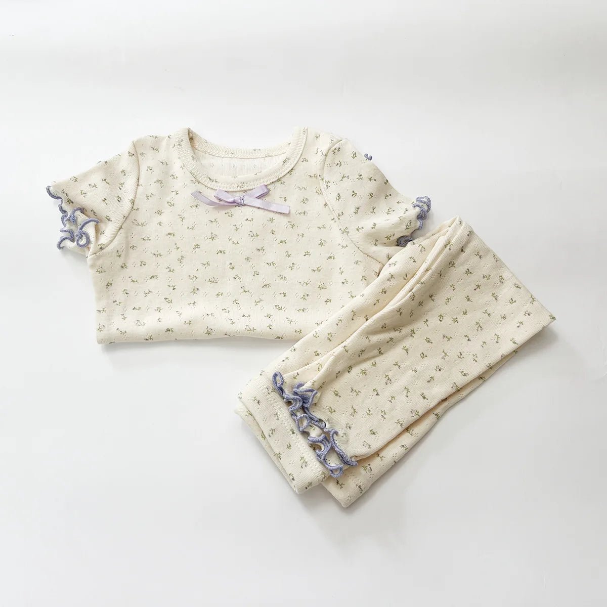 1-6T Toddler Kid Baby Girl Clothes Set Summer 100% Cotton Long Sleeve T Shirt Top Pant Suit Homewear Stretch 2pcs Pajamas Set - Astra Wear astrawear.ca