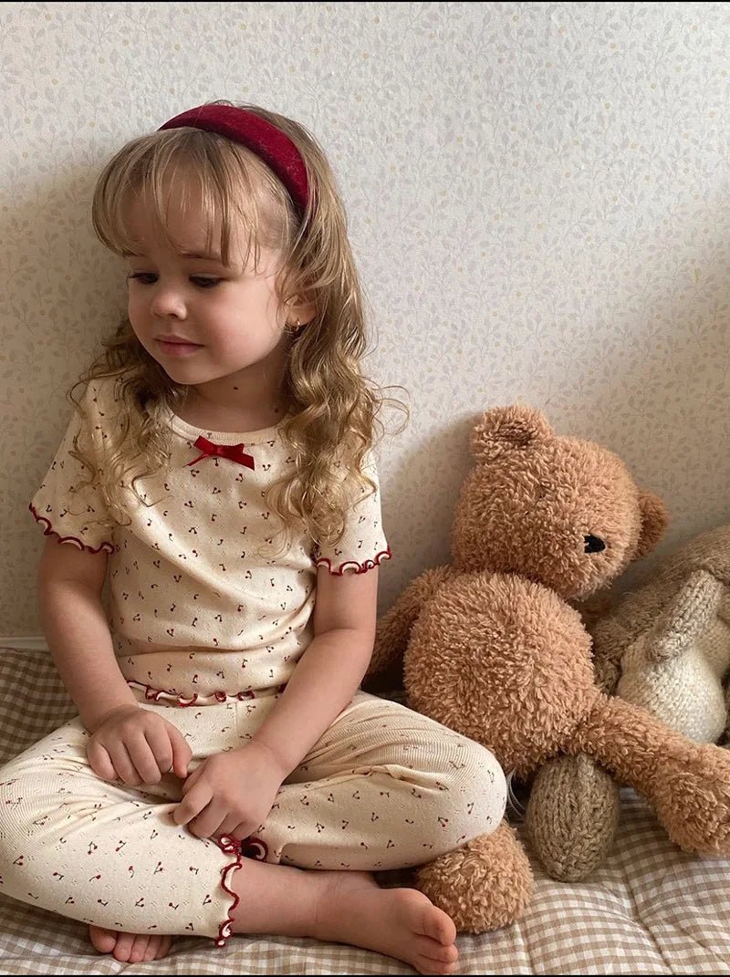 1-6T Toddler Kid Baby Girl Clothes Set Summer 100% Cotton Long Sleeve T Shirt Top Pant Suit Homewear Stretch 2pcs Pajamas Set - Astra Wear astrawear.ca