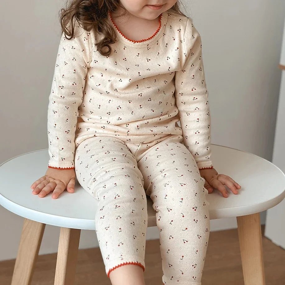 1-6T Toddler Kid Baby Girl Clothes Set Summer 100% Cotton Long Sleeve T Shirt Top Pant Suit Homewear Stretch 2pcs Pajamas Set - Astra Wear astrawear.ca
