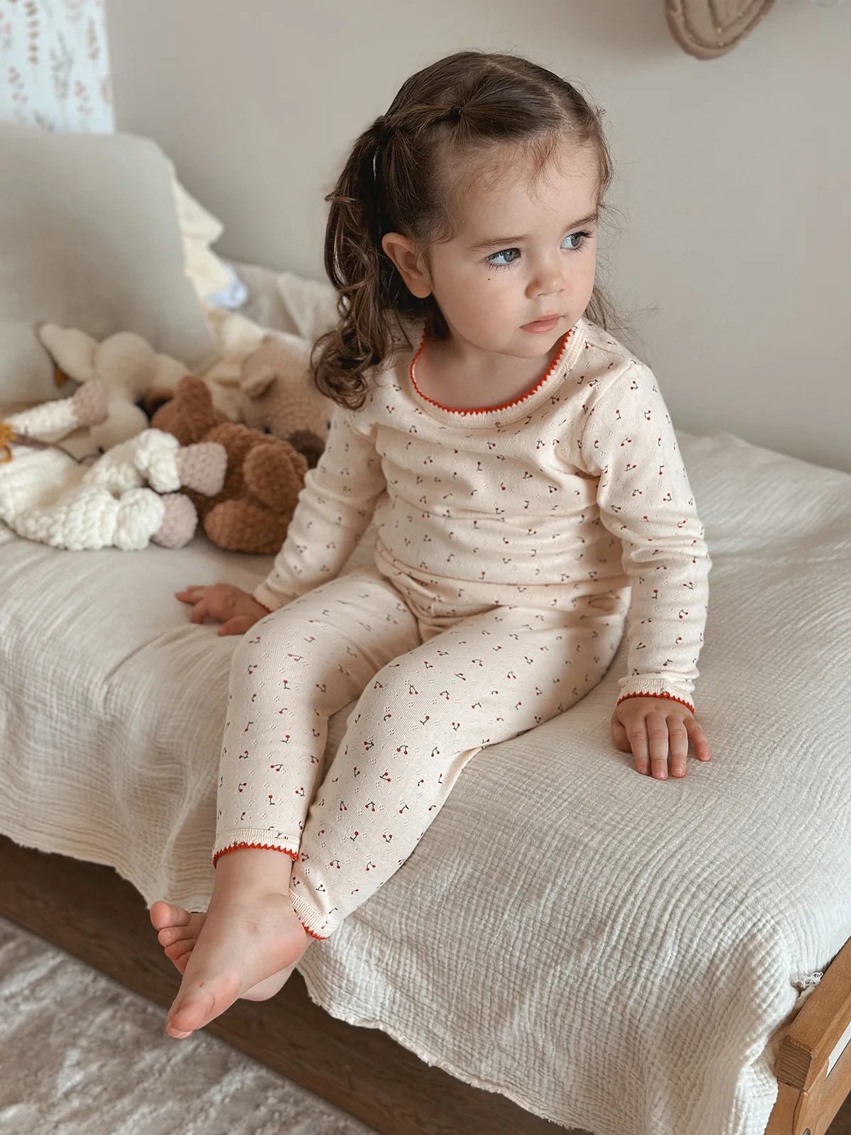 1-6T Toddler Kid Baby Girl Clothes Set Summer 100% Cotton Long Sleeve T Shirt Top Pant Suit Homewear Stretch 2pcs Pajamas Set - Astra Wear astrawear.ca