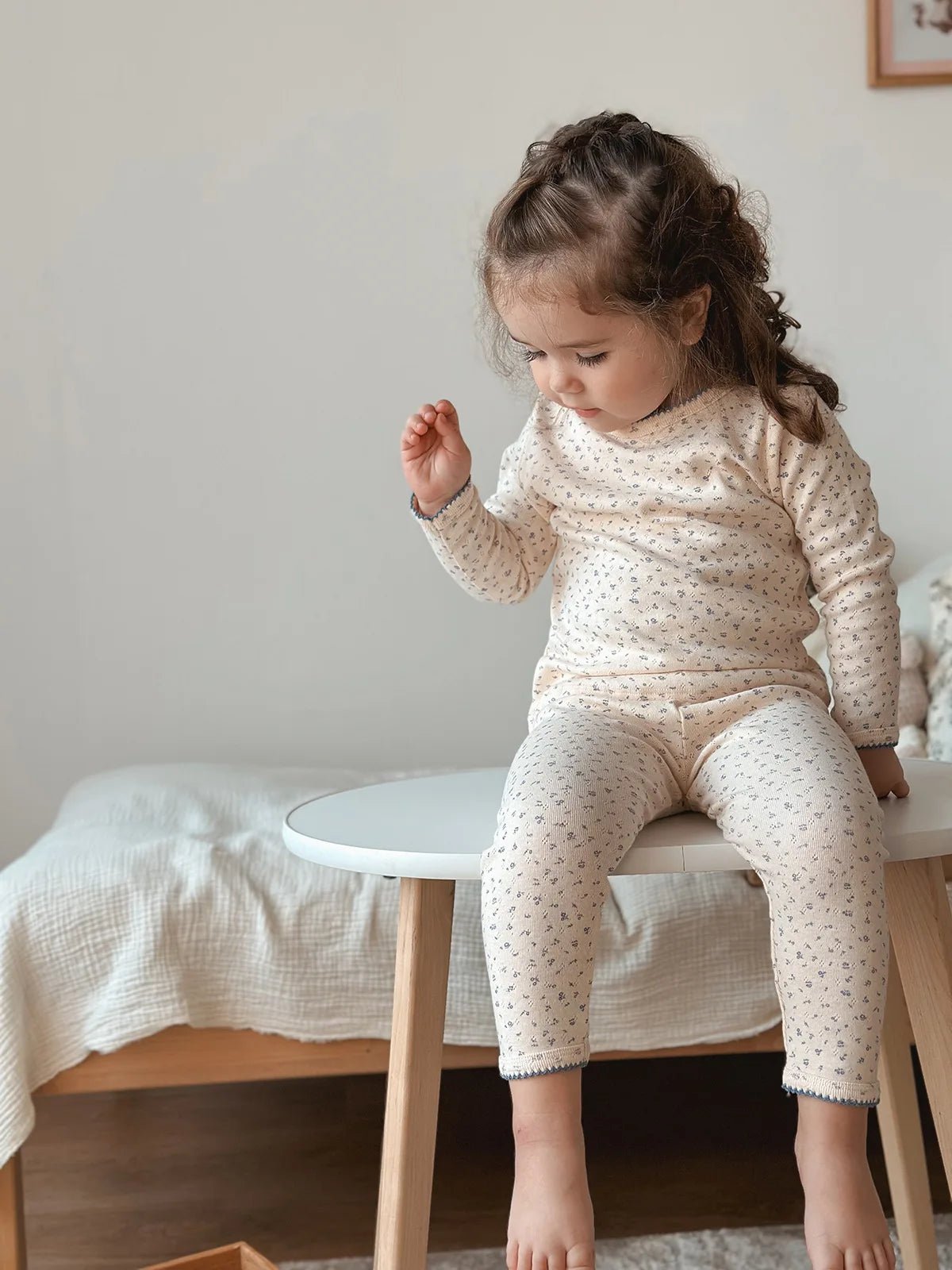 1-6T Toddler Kid Baby Girl Clothes Set Summer 100% Cotton Long Sleeve T Shirt Top Pant Suit Homewear Stretch 2pcs Pajamas Set - Astra Wear astrawear.ca