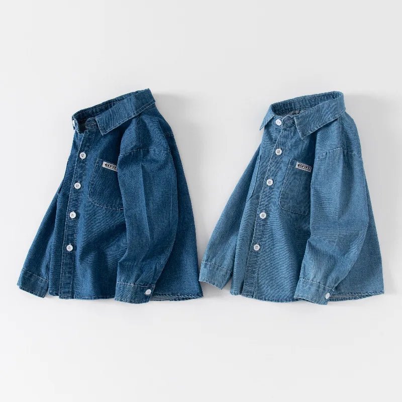 100% Cotton Boys Demin Shirt Kids Coat Toddlers 2 to 3 4 5 6 7 Years Dark Blue Boy Jean Jacket Spring Autumn Children's Clothing - Astra Wear astrawear.ca