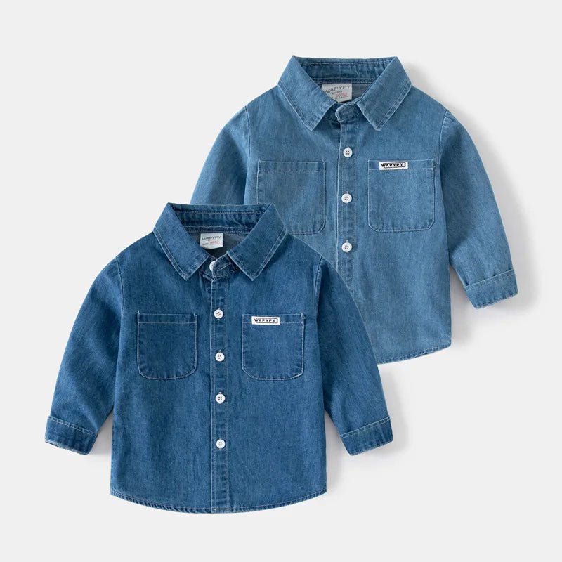 100% Cotton Boys Demin Shirt Kids Coat Toddlers 2 to 3 4 5 6 7 Years Dark Blue Boy Jean Jacket Spring Autumn Children's Clothing - Astra Wear astrawear.ca