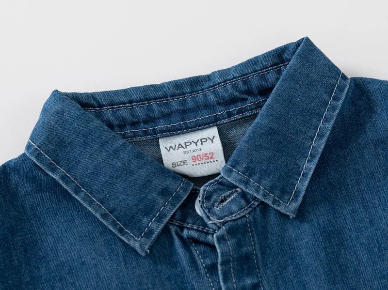100% Cotton Boys Demin Shirt Kids Coat Toddlers 2 to 3 4 5 6 7 Years Dark Blue Boy Jean Jacket Spring Autumn Children's Clothing - Astra Wear astrawear.ca