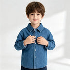 100% Cotton Boys Demin Shirt Kids Coat Toddlers 2 to 3 4 5 6 7 Years Dark Blue Boy Jean Jacket Spring Autumn Children's Clothing - Astra Wear astrawear.ca