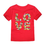 100% Cotton Toddler Girl T Shirt 2 to 3 4 5 6 7 8 9 10 11 12 13 14 Years Pink White Tshirt Flower Print Teenage Girls Tee Shirts - Astra Wear astrawear.ca