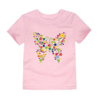 100% Cotton Toddler Girl T Shirt 2 to 3 4 5 6 7 8 9 10 11 12 13 14 Years Pink White Tshirt Flower Print Teenage Girls Tee Shirts - Astra Wear astrawear.ca