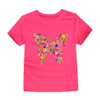 100% Cotton Toddler Girl T Shirt 2 to 3 4 5 6 7 8 9 10 11 12 13 14 Years Pink White Tshirt Flower Print Teenage Girls Tee Shirts - Astra Wear astrawear.ca