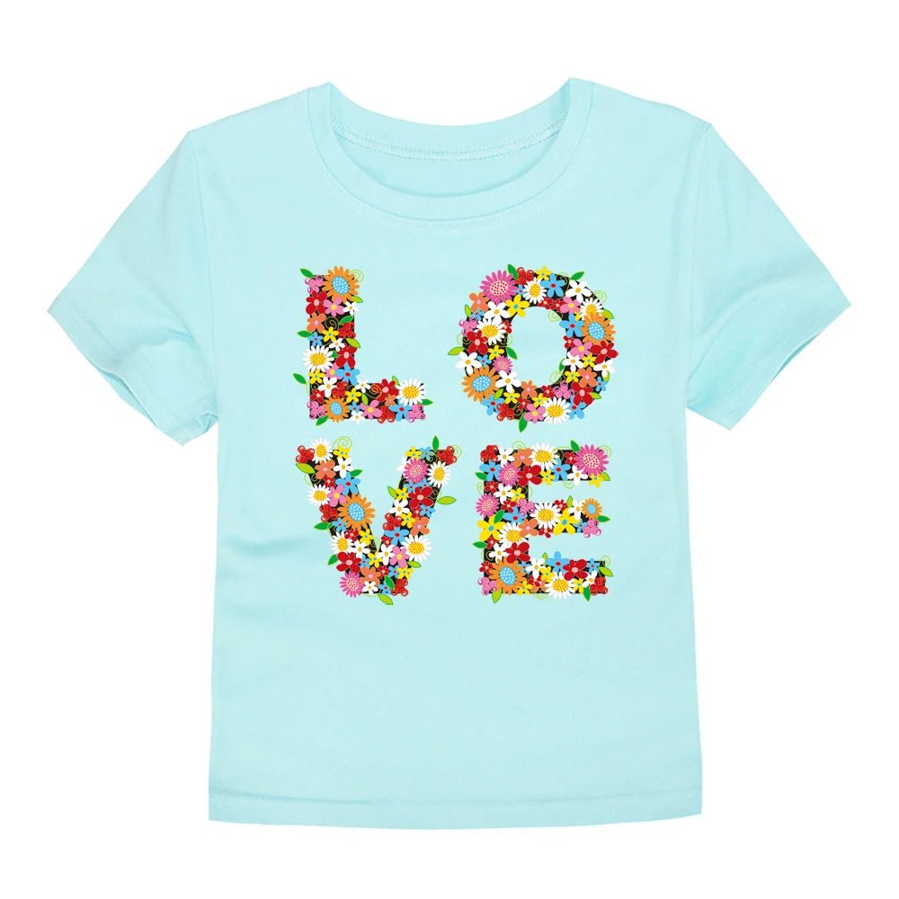 100% Cotton Toddler Girl T Shirt 2 to 3 4 5 6 7 8 9 10 11 12 13 14 Years Pink White Tshirt Flower Print Teenage Girls Tee Shirts - Astra Wear astrawear.ca