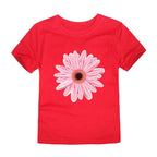 100% Cotton Toddler Girl T Shirt 2 to 3 4 5 6 7 8 9 10 11 12 13 14 Years Pink White Tshirt Flower Print Teenage Girls Tee Shirts - Astra Wear astrawear.ca