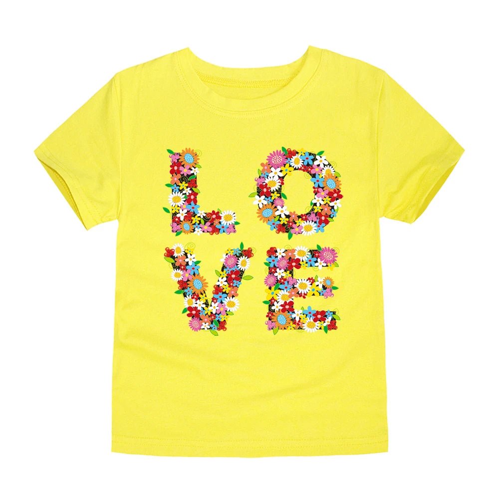 100% Cotton Toddler Girl T Shirt 2 to 3 4 5 6 7 8 9 10 11 12 13 14 Years Pink White Tshirt Flower Print Teenage Girls Tee Shirts - Astra Wear astrawear.ca