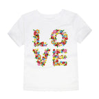 100% Cotton Toddler Girl T Shirt 2 to 3 4 5 6 7 8 9 10 11 12 13 14 Years Pink White Tshirt Flower Print Teenage Girls Tee Shirts - Astra Wear astrawear.ca
