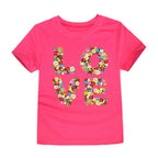 100% Cotton Toddler Girl T Shirt 2 to 3 4 5 6 7 8 9 10 11 12 13 14 Years Pink White Tshirt Flower Print Teenage Girls Tee Shirts - Astra Wear astrawear.ca