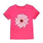 100% Cotton Toddler Girl T Shirt 2 to 3 4 5 6 7 8 9 10 11 12 13 14 Years Pink White Tshirt Flower Print Teenage Girls Tee Shirts - Astra Wear astrawear.ca