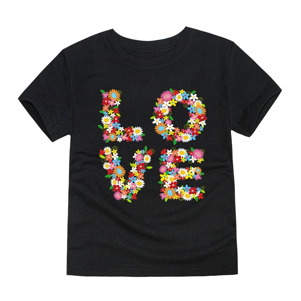 100% Cotton Toddler Girl T Shirt 2 to 3 4 5 6 7 8 9 10 11 12 13 14 Years Pink White Tshirt Flower Print Teenage Girls Tee Shirts - Astra Wear astrawear.ca
