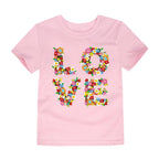 100% Cotton Toddler Girl T Shirt 2 to 3 4 5 6 7 8 9 10 11 12 13 14 Years Pink White Tshirt Flower Print Teenage Girls Tee Shirts - Astra Wear astrawear.ca