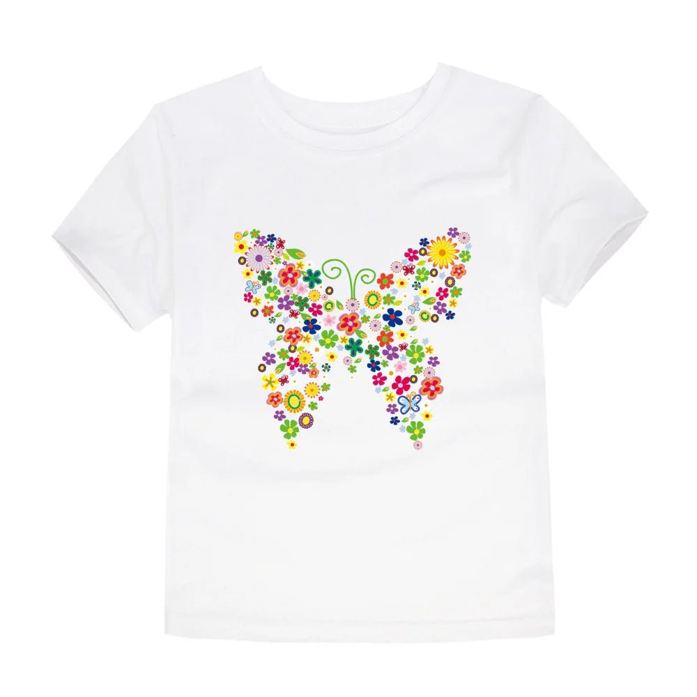 100% Cotton Toddler Girl T Shirt 2 to 3 4 5 6 7 8 9 10 11 12 13 14 Years Pink White Tshirt Flower Print Teenage Girls Tee Shirts - Astra Wear astrawear.ca
