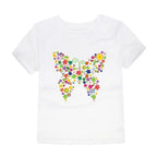 100% Cotton Toddler Girl T Shirt 2 to 3 4 5 6 7 8 9 10 11 12 13 14 Years Pink White Tshirt Flower Print Teenage Girls Tee Shirts - Astra Wear astrawear.ca