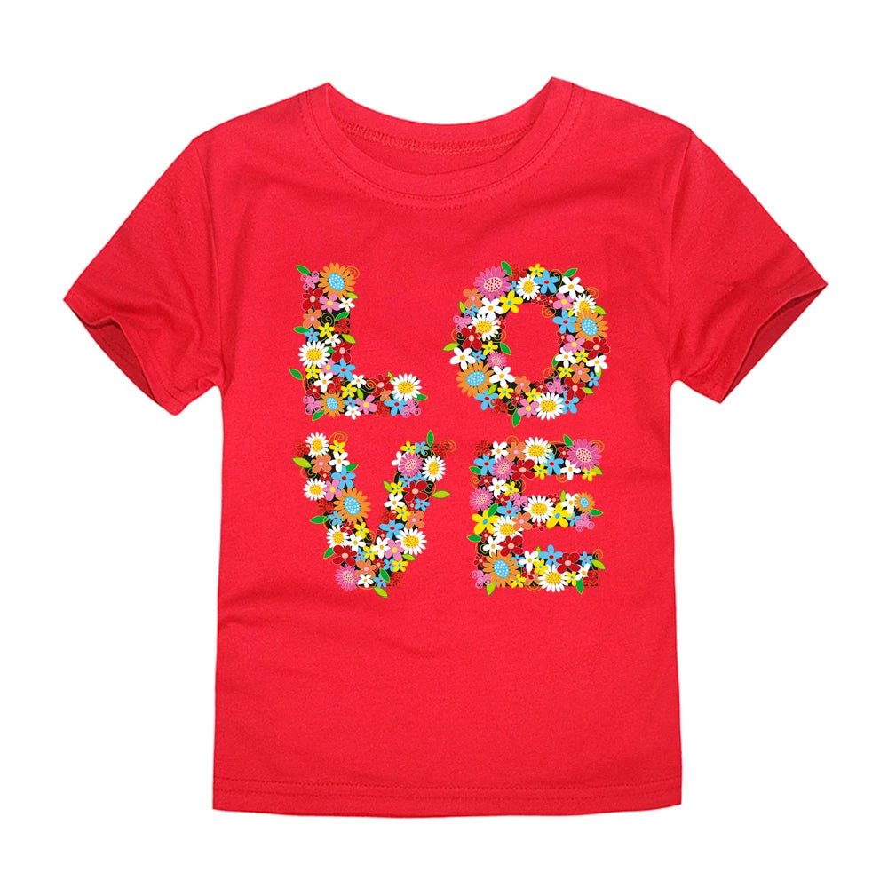 100% Cotton Toddler Girl T Shirt 2 to 3 4 5 6 7 8 9 10 11 12 13 14 Years Pink White Tshirt Flower Print Teenage Girls Tee Shirts - Astra Wear astrawear.ca