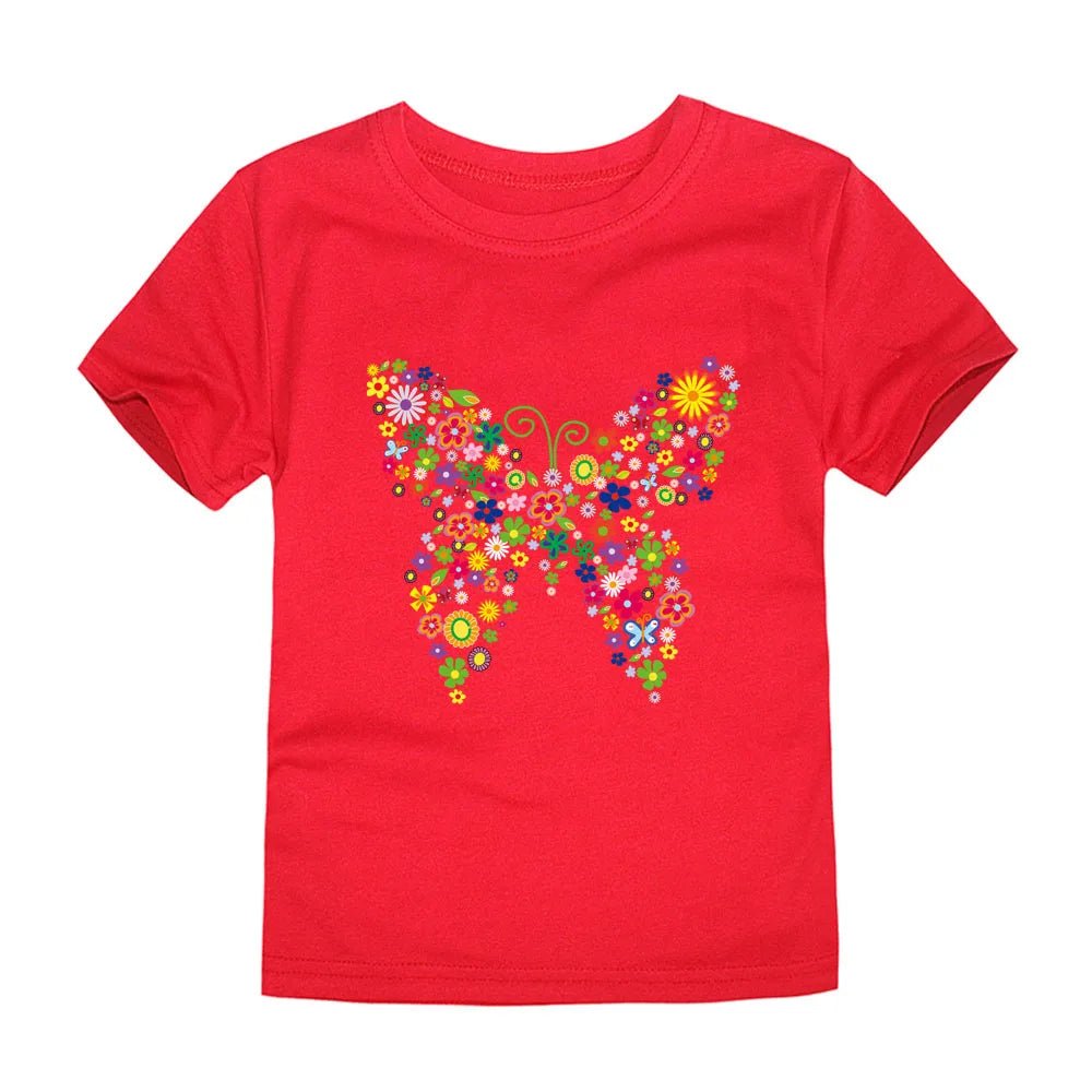 100% Cotton Toddler Girl T Shirt 2 to 3 4 5 6 7 8 9 10 11 12 13 14 Years Pink White Tshirt Flower Print Teenage Girls Tee Shirts - Astra Wear astrawear.ca