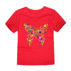 100% Cotton Toddler Girl T Shirt 2 to 3 4 5 6 7 8 9 10 11 12 13 14 Years Pink White Tshirt Flower Print Teenage Girls Tee Shirts - Astra Wear astrawear.ca