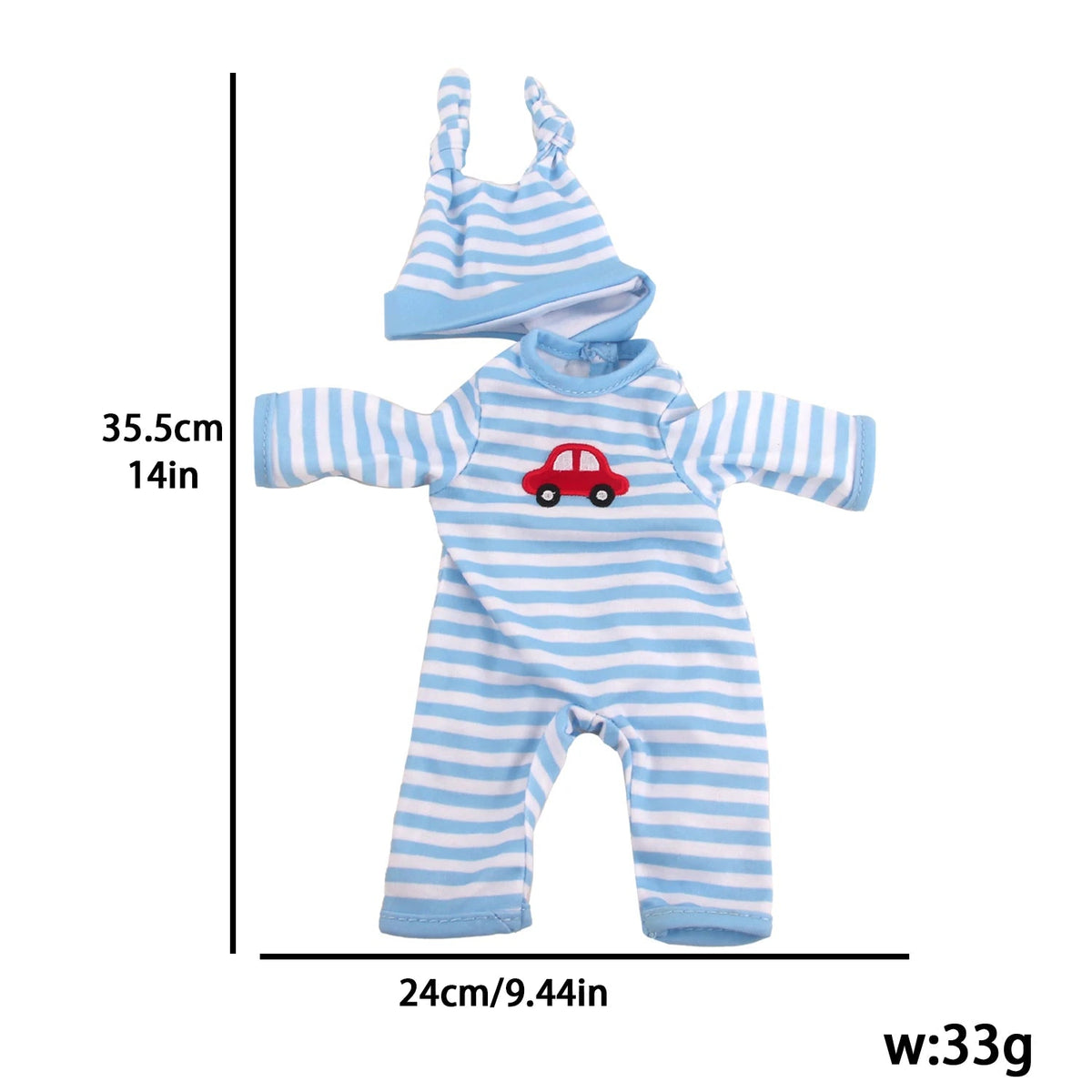 12-inch New Baby Girl Doll Clothes Cute Rabbit Car Chick Jumpsuits - Astra Wear astrawear.ca