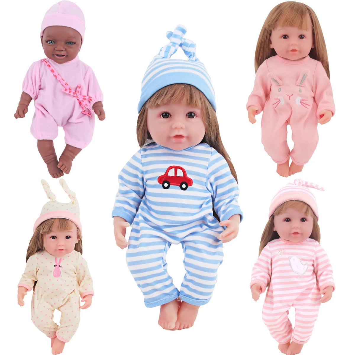 12-inch New Baby Girl Doll Clothes Cute Rabbit Car Chick Jumpsuits - Astra Wear astrawear.ca